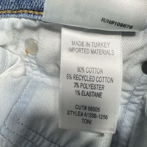 Agolde Jeans Womens 28 Blue Toni Skinny Made in USA Light Wash Stretch Raw Hem - Picture 10 of 11